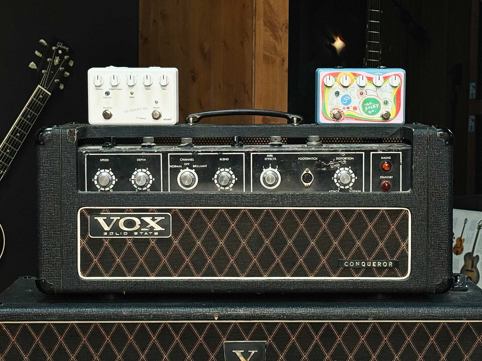 Go Rocky Go White Album Edition on a Vox Conqueror amplifier